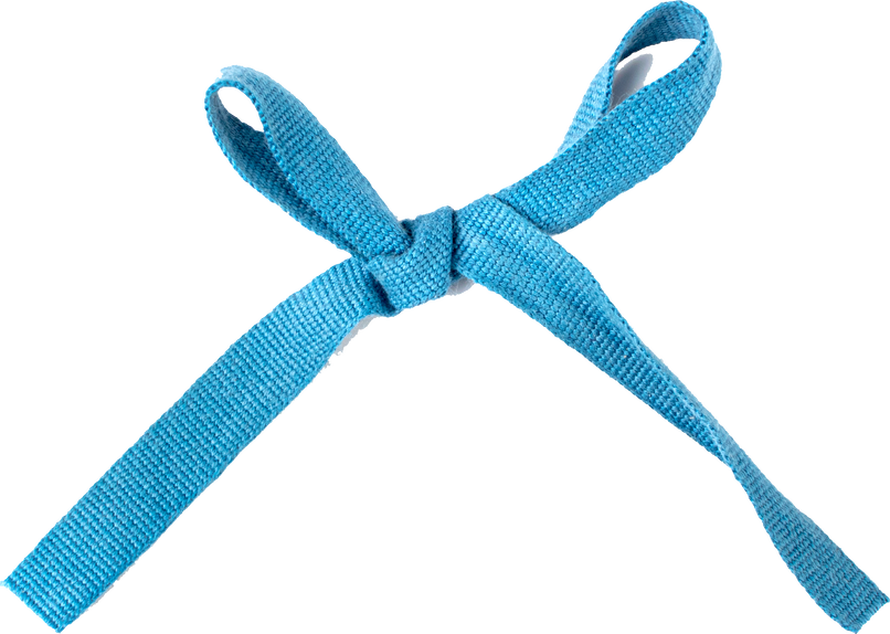 Braid Bow Isolated, Cotton Rope Bows, Blue Packaging Cord Knots, Knotted Rustic Gift, Blue Rope Bow